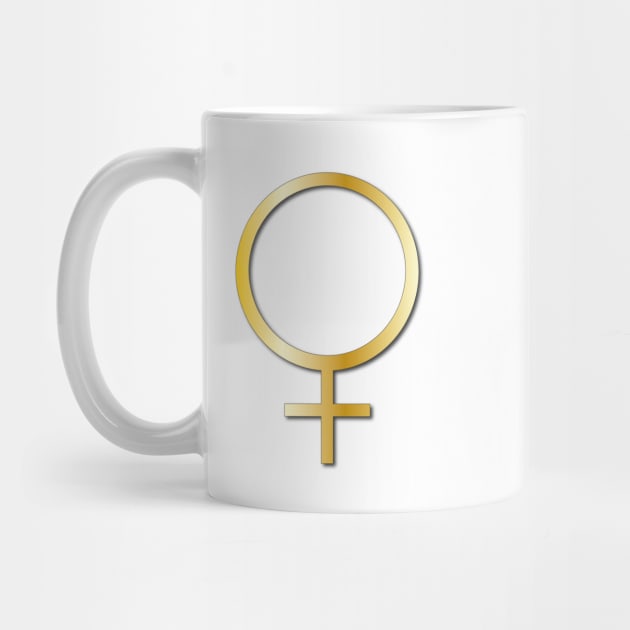 Venus Symbol Femals Sign Golden by Symbolsandsigns